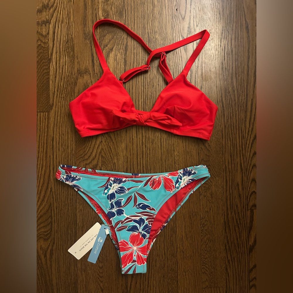 Cupshe Red and Blue Bikini